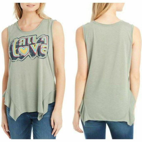 Jessica Simpson Vintage All 4 Love Graphic Tank - Picture 1 of 7
